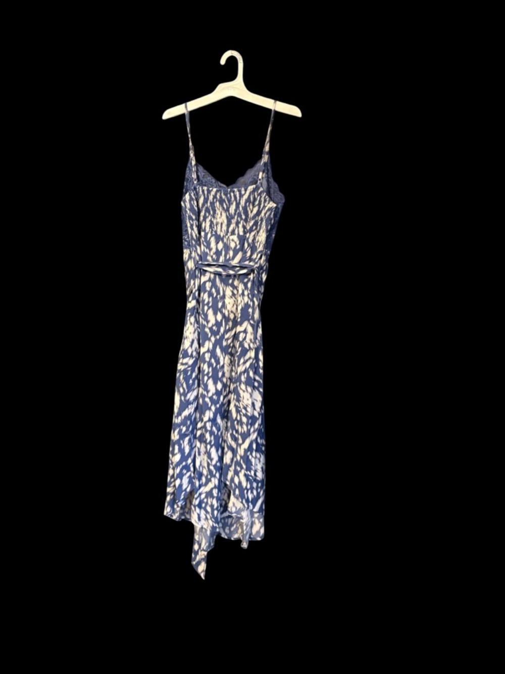 white birch Blue and White Tie-Dye Lace-Trim High-Low Dress - Picture 2 of 5